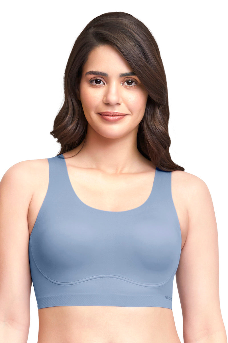 Skins Support Solid Non Padded Non-Wired Scoop Neck Cami Bra | 83501